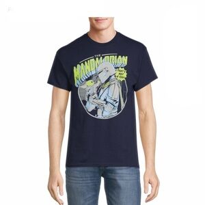 STAR WARS MANDALORIAN GRAPHIC T-SHIRT - BLUE SIZE 2XL & 3XL (NEW WITH TAGS)